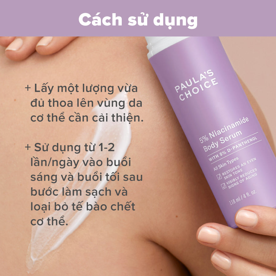 Tinh chất làm sáng và làm dịu da cơ thể với 5% Niacinamide 5% Niacinamide Body Serum