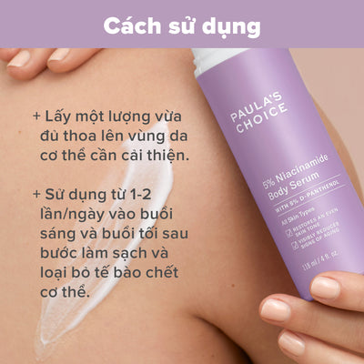 Tinh chất làm sáng và làm dịu da cơ thể với 5% Niacinamide 5% Niacinamide Body Serum